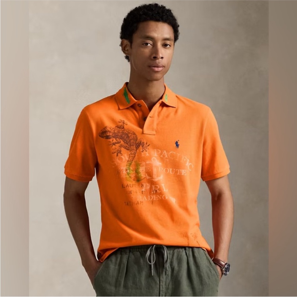NWT  Polo Ralph Lauren Classic Fit Mesh Graphic Polo Shirt